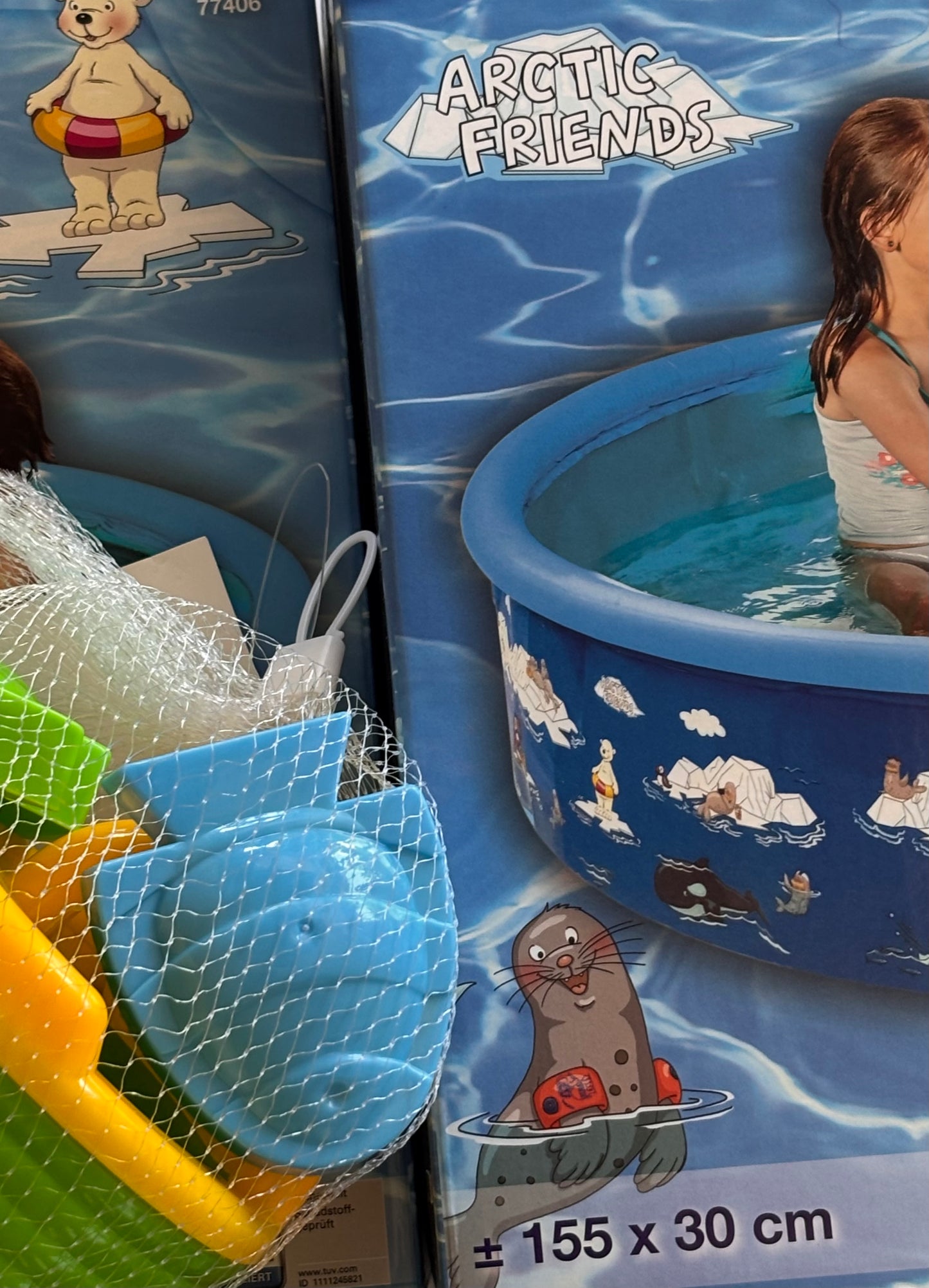 Geschenkset PlitschPlatsch Kinderpool von Wehncke + 4-tlg. Sandspielzeug WE-Schnapper 5