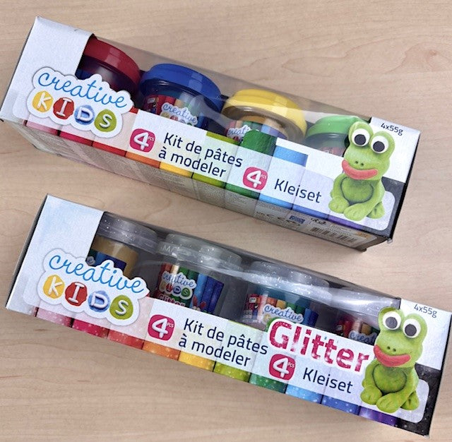2er Bundle 4er Set Knete Creative KIDS NORMAL und GLITZER