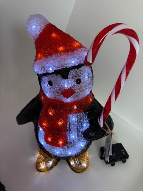 Weihnachts Pinguin Acryl 40 cm hoch