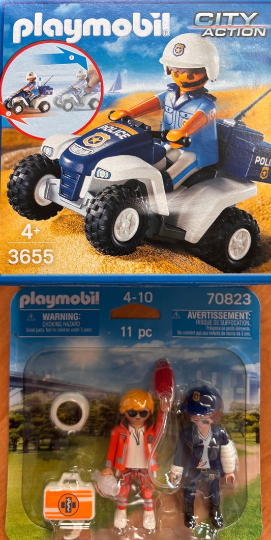 Osterpaket 1 Playmobil Polizei/Notarzt und Polizist Quad