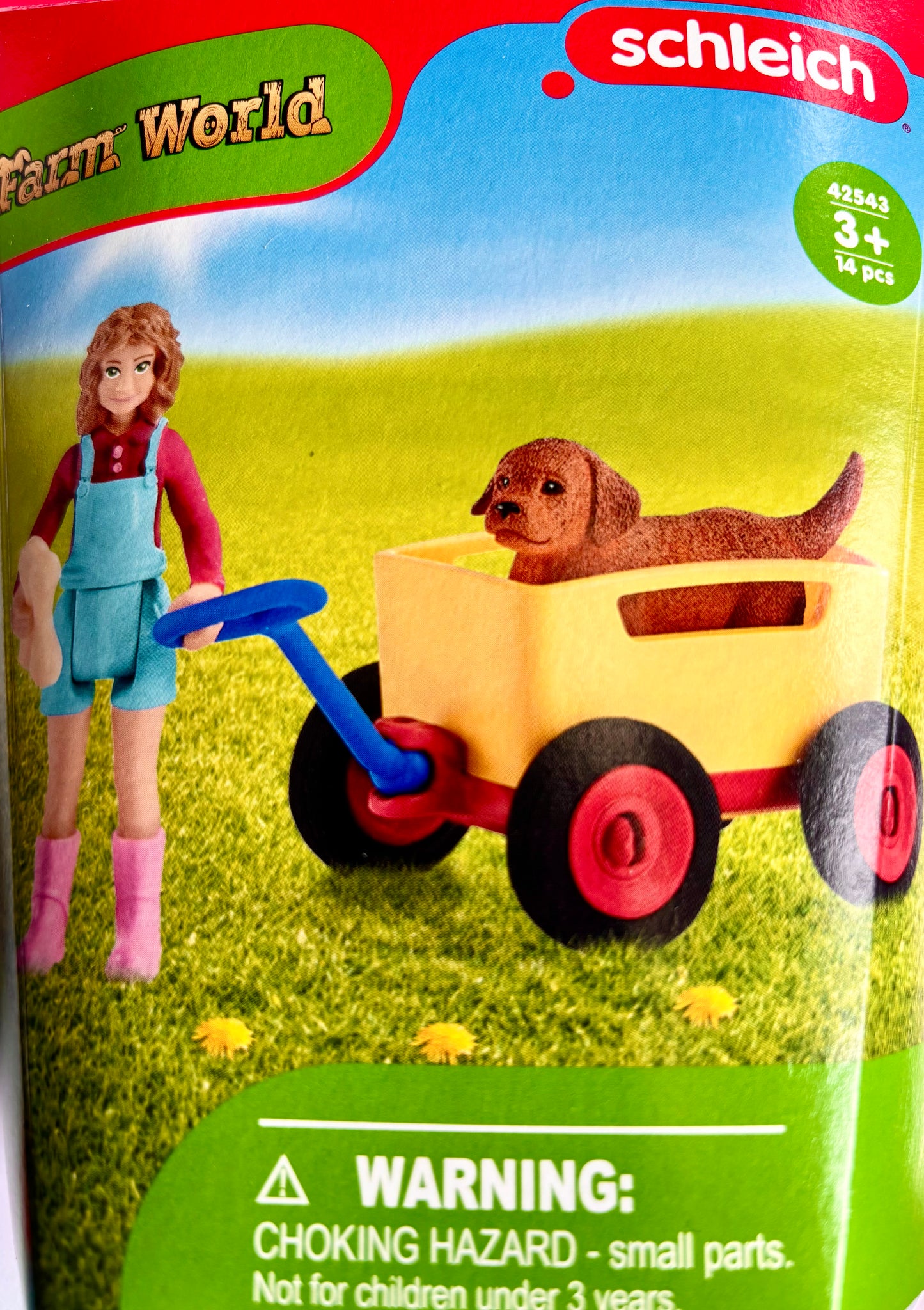 Schleich Farm World Mädchen mit Labrador und Bollerwagen